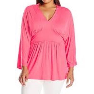 Kimono Sleeve V-Neck Empire Waist Top